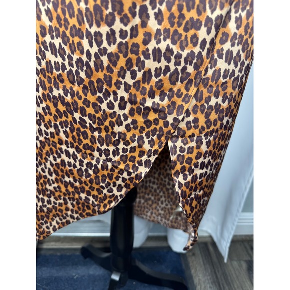 Urban Outfitters Leopard‎ Animal Print Kelly Tulip Wrap Midi Skirt Sz S - Picture 6 of 9